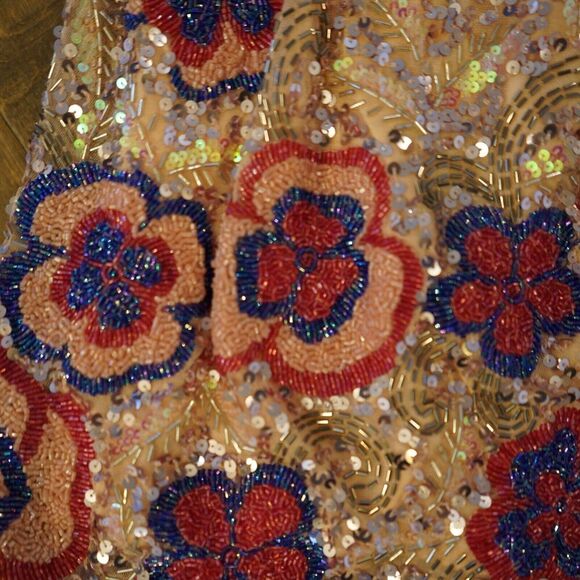 MAC DUGGAL Floral Sequin Cocktail Dress Style 5250 Size 4 - Picture 7 of 11